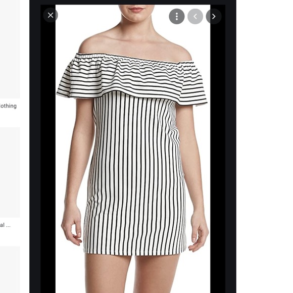 SPEECHLESS Off The Shoulder Mini Dress Striped - Picture 1 of 7